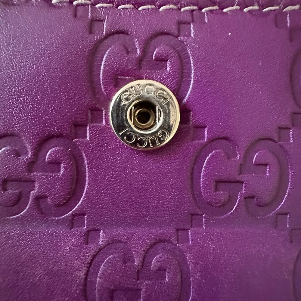 Authentic PURPLE LEATHER GUCCISMA LONG WALLET - Picture 5 of 14